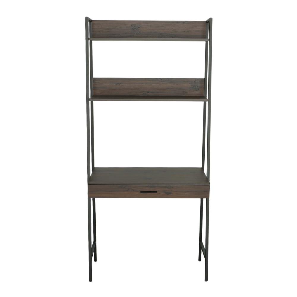 Accent Desk/Bookshelf, Sable Brown/Metal