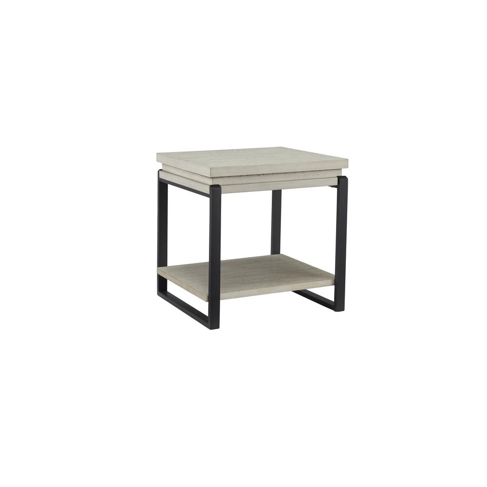 End Table, Toasted Pine Nut/Black Metal