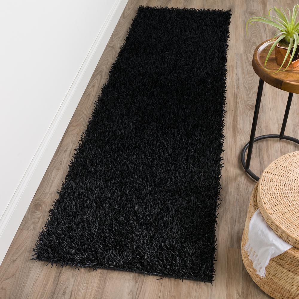 Addison Ojai Solid Shag Night 2’3" x 7'6" Runner Rug