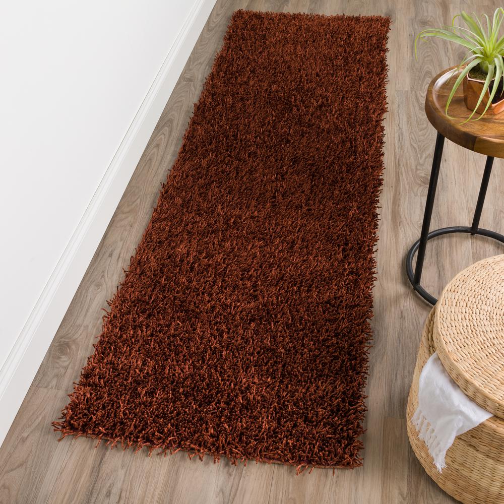 Addison Ojai Solid Shag Spice 2’3" x 7'6" Runner Rug