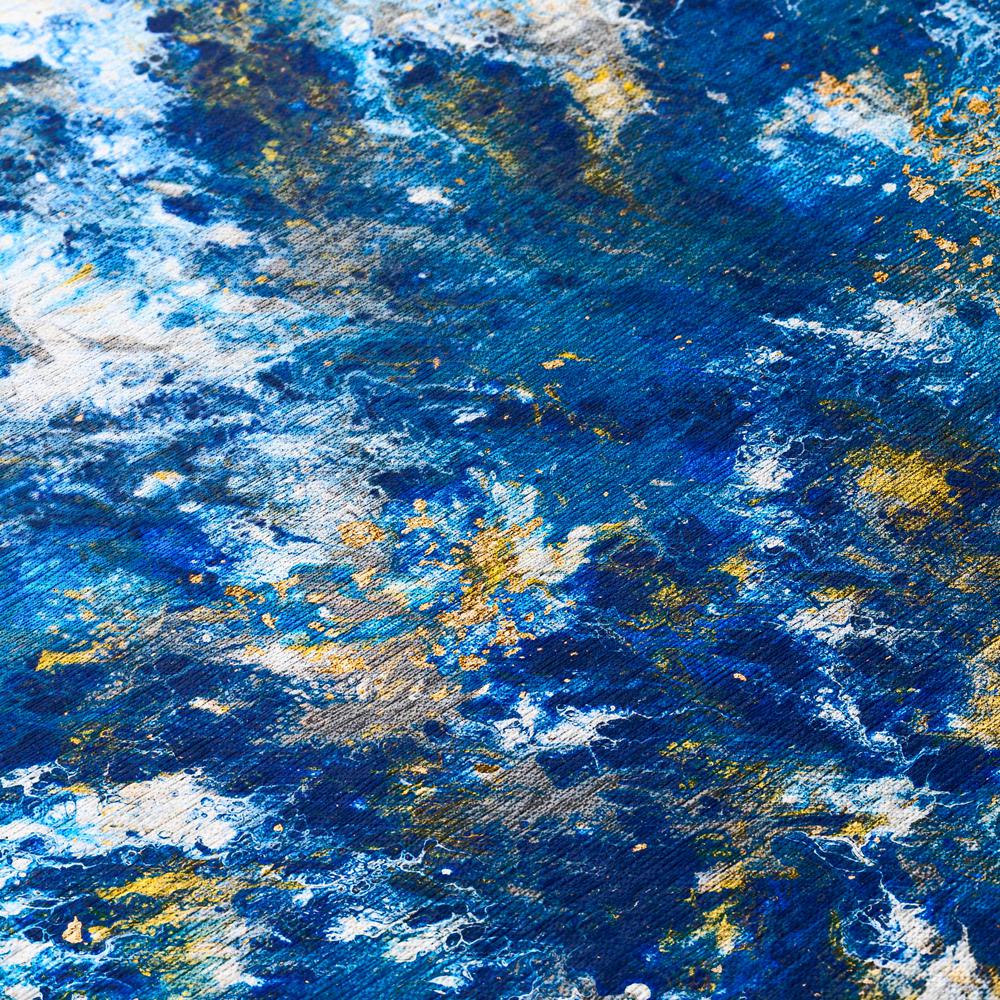 Karina Blue Modern Abstract 2'3" x 7'6" Runner Rug Blue AKC47