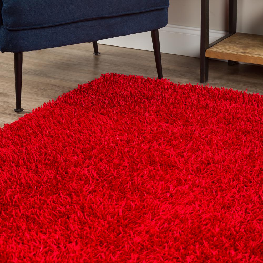 Addison Ojai Solid Shag Ruby 2' x 3' Accent Rug