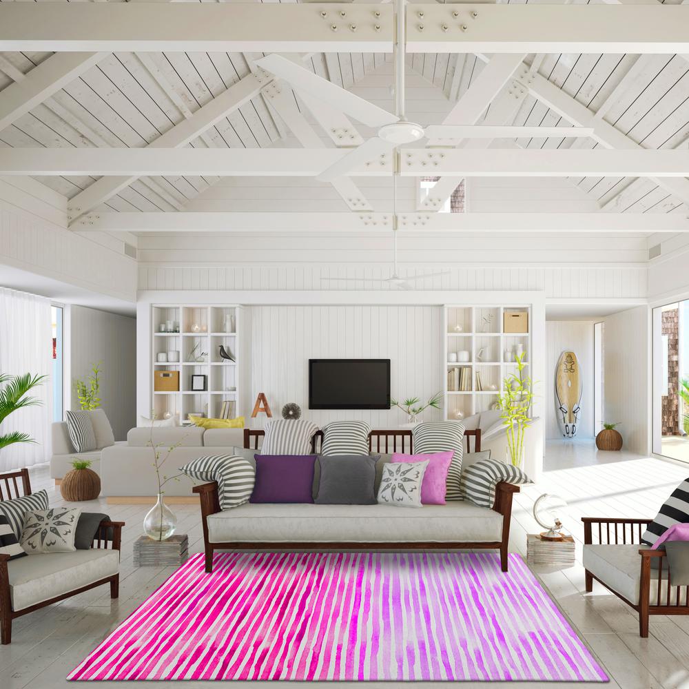 Indoor/Outdoor Surfside ASR38 Pink Washable 3' x 5' Rug