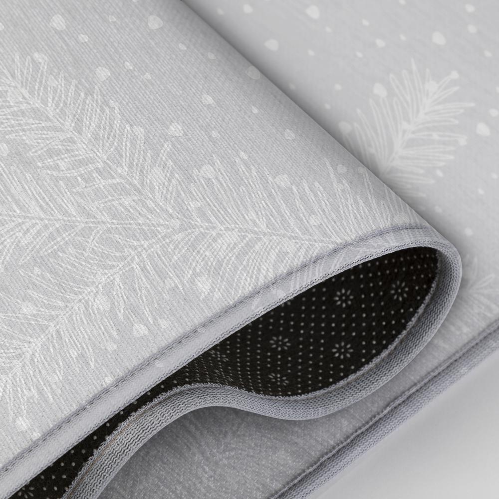 Indoor/Outdoor Cozy Winter ACW40 Gray Washable 2'3" x 7'6" Runner Rug