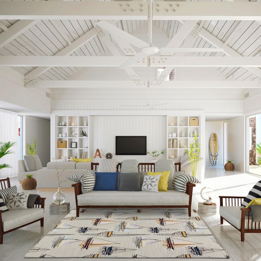 Indoor/Outdoor Harpswell AHP38 Pearl Washable 3' x 5' Rug