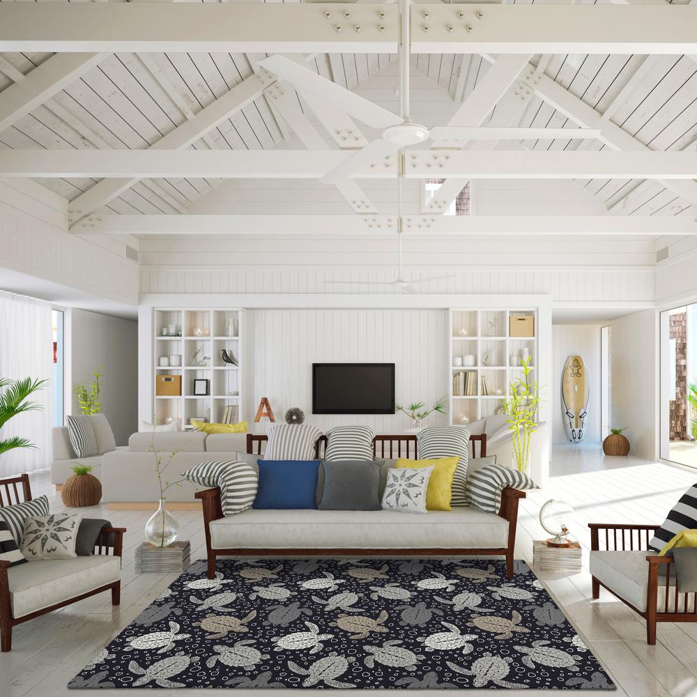 Indoor/Outdoor Surfside ASR43 Midnight Washable 3' x 5' Rug