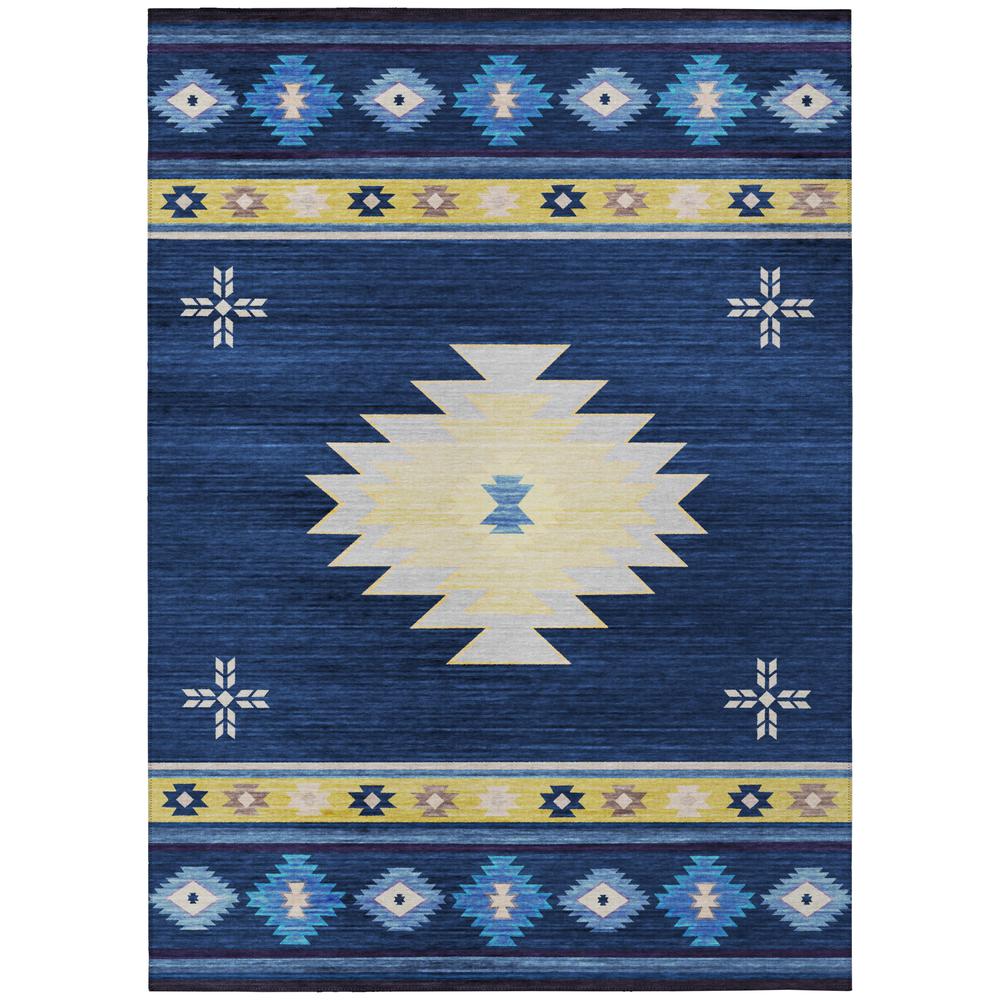 Indoor/Outdoor Sonora ASO34 Blue Washable 3' x 5' Rug