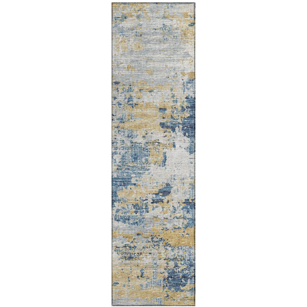 Indoor/Outdoor Accord AAC34 Blue Washable 2'3" x 7'6" Runner Rug