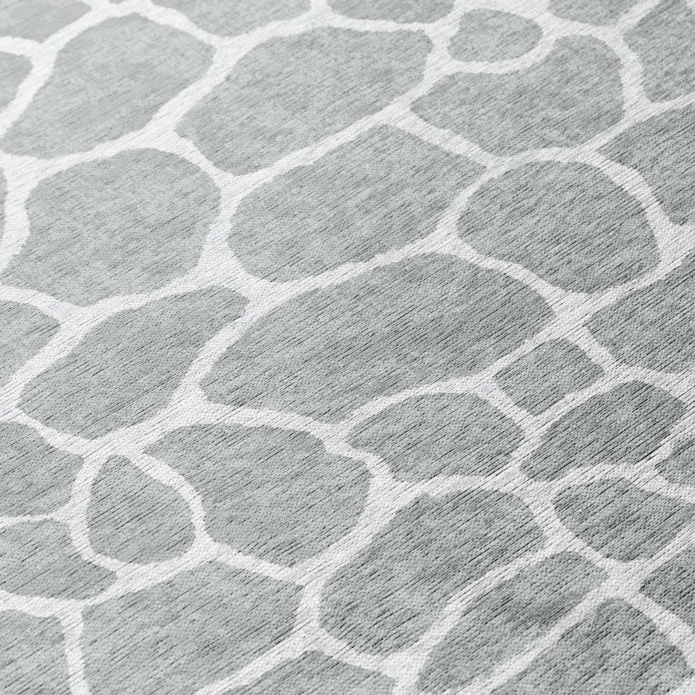 Safari Grey Animal Animal Print 2'3" x 7'6" Runner Rug Grey ASF34