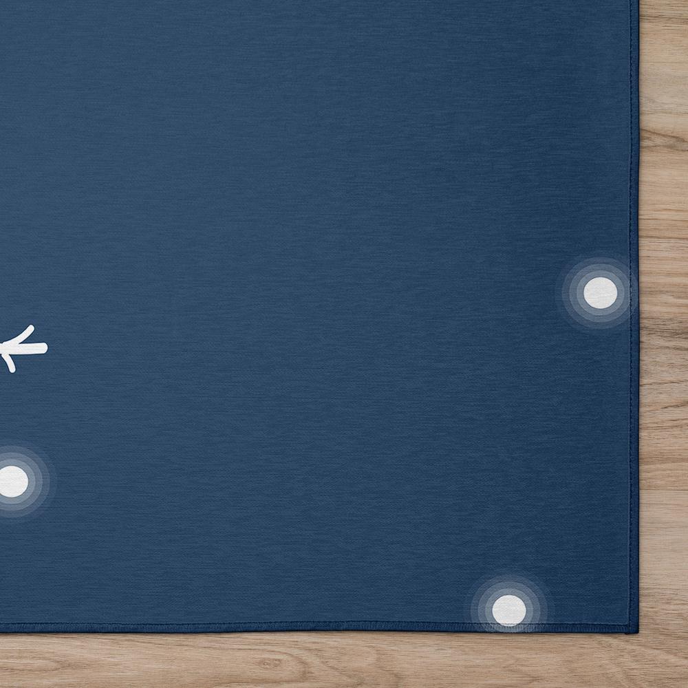 Indoor/Outdoor Cozy Winter ACW42 Blue Washable 2'3" x 7'6" Runner Rug