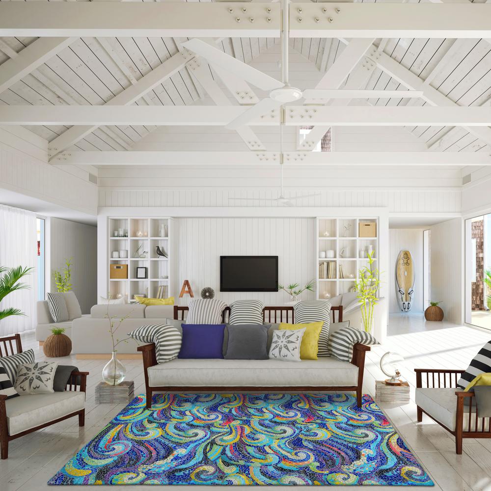 Indoor/Outdoor Surfside ASR44 Ocean Washable 3' x 5' Rug