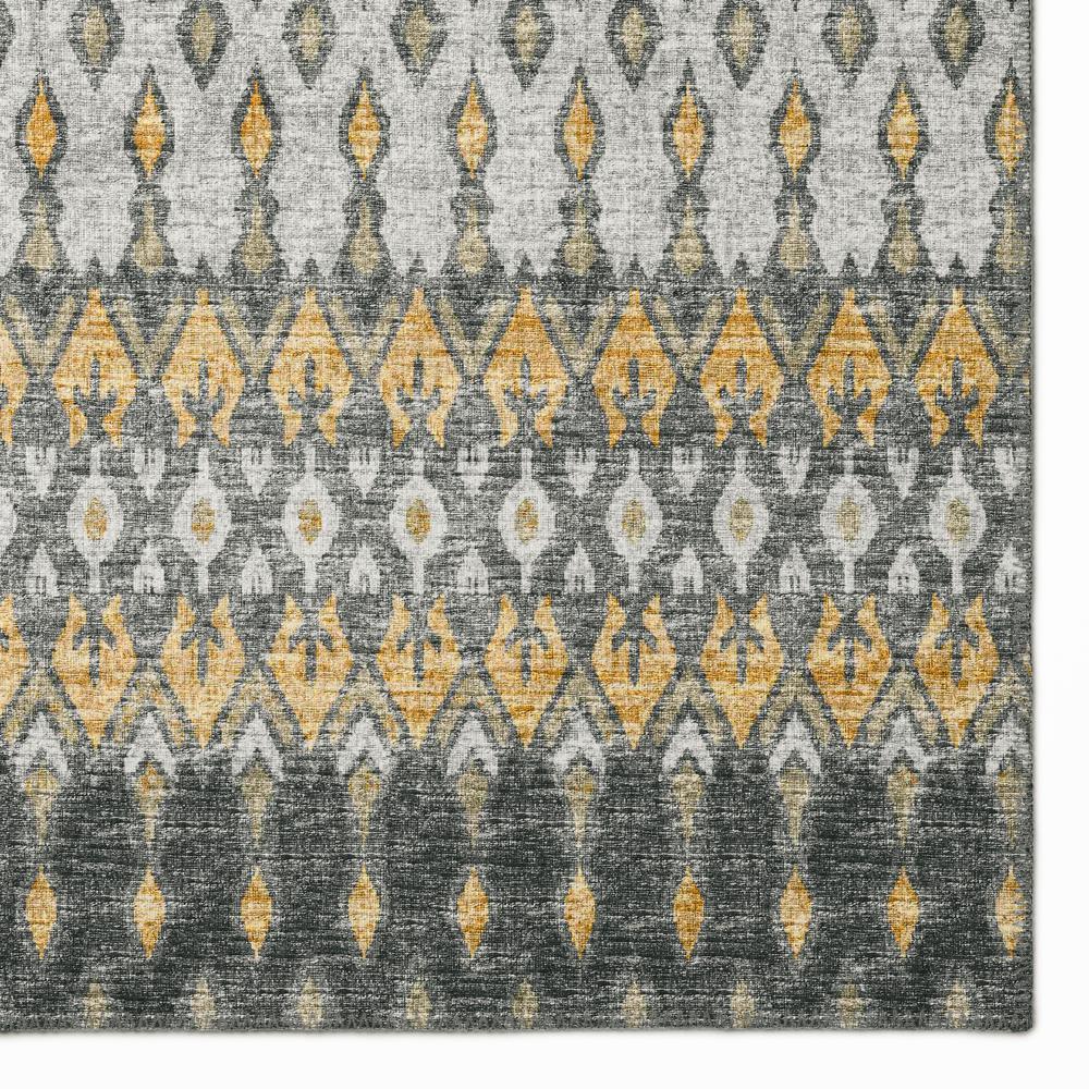 Bravado Grey Transitional Ikat 2'3" x 7'6" Runner Rug Grey ABV31