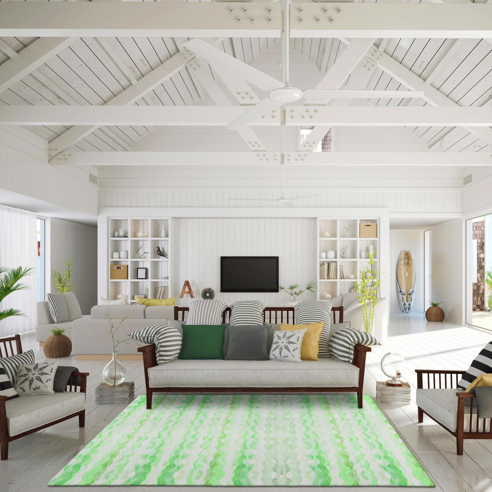 Indoor/Outdoor Surfside ASR46 Green Washable 3' x 5' Rug