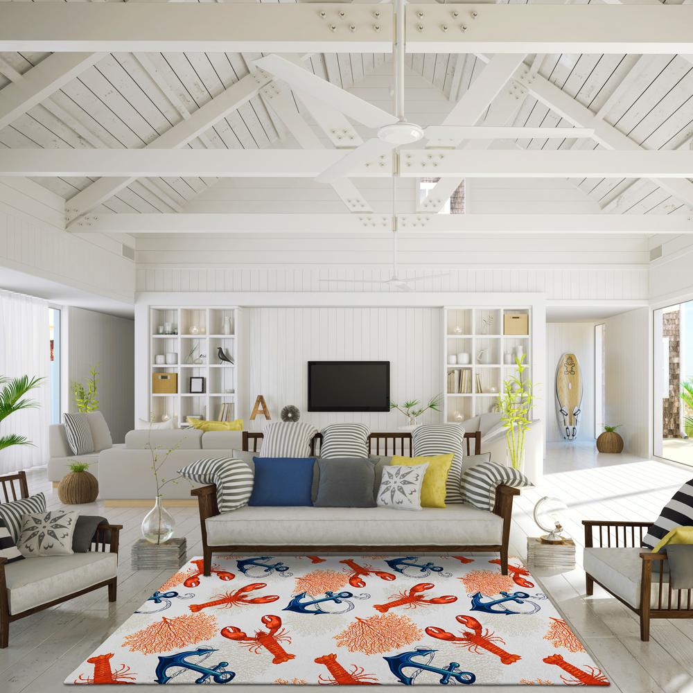 Indoor/Outdoor Harpswell AHP34 Red Washable 3' x 5' Rug