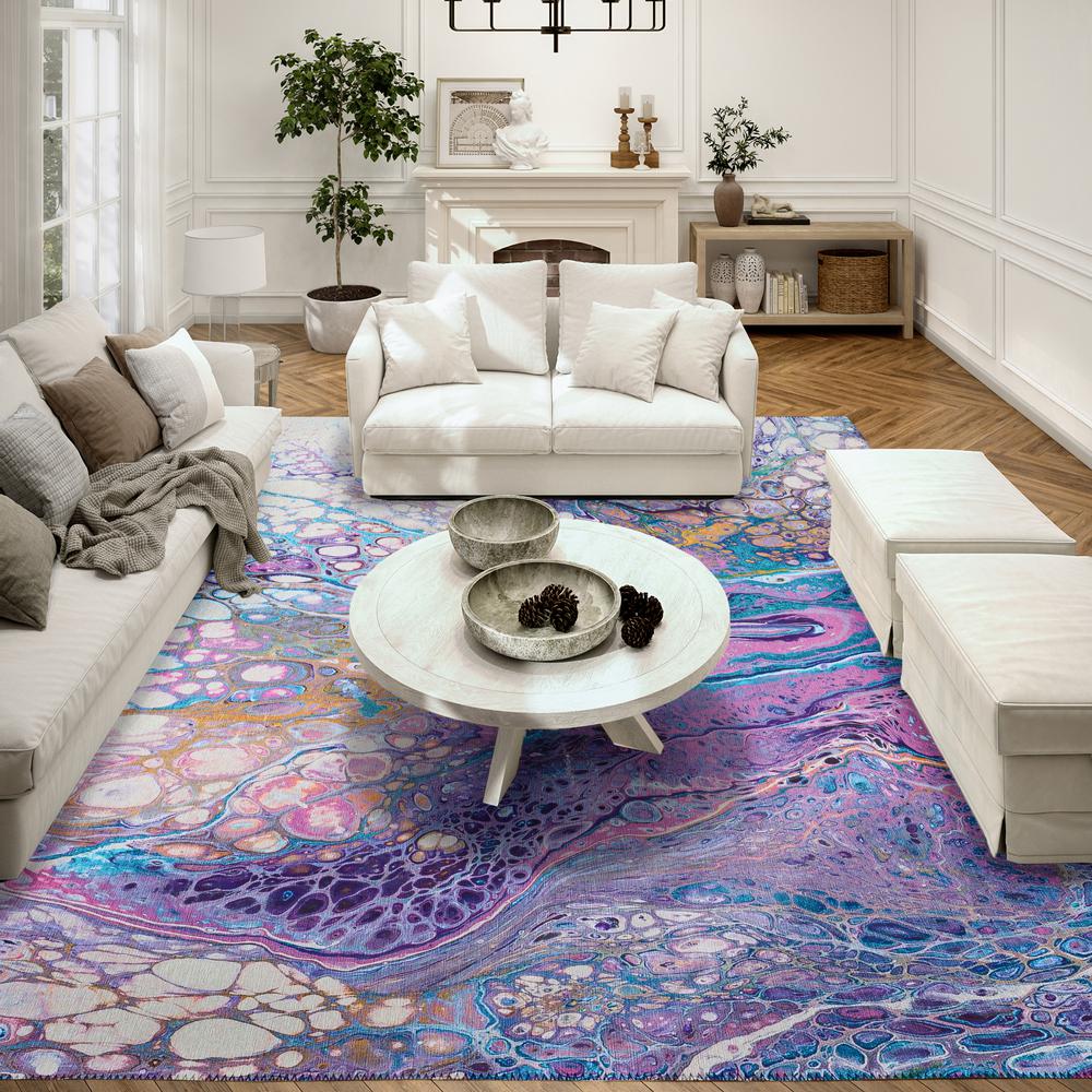 Karina Periwinkle Modern Abstract 9' x 12' Area Rug Periwinkle AKC49
