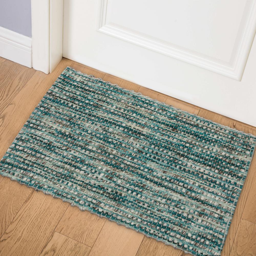 Addison Harrison Peacock Casual Natural Wool 2' x 3' Accent Rug