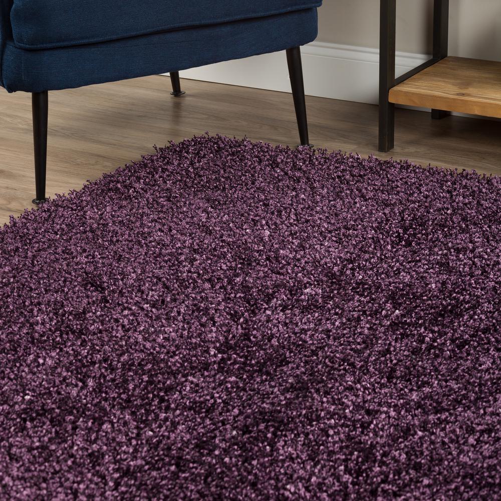 Addison Sommer Solid Amethyst Balloon Shag 2' x 3'  Accent Rug