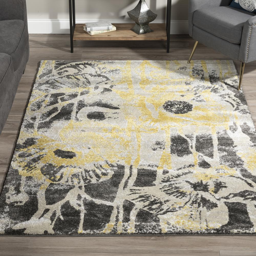 Platinum 38 Yellow 5'3"X7'7", Area Rug