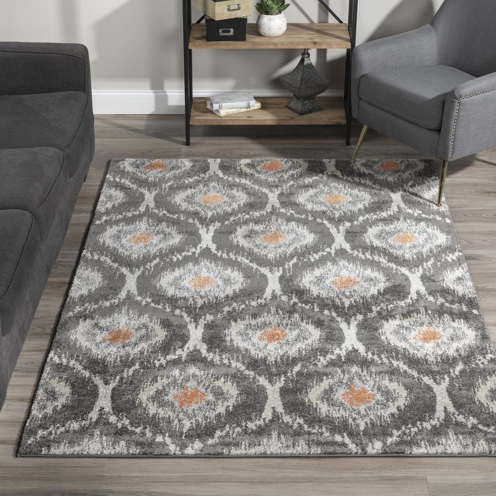 Platinum 32 Orange 5'3"X7'7", Area Rug