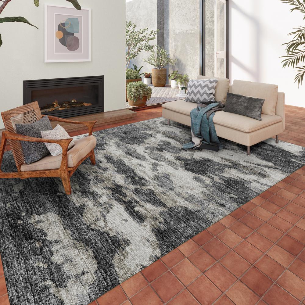 Indoor/Outdoor Accord AAC36 Black Washable 5' x 7'6" Rug