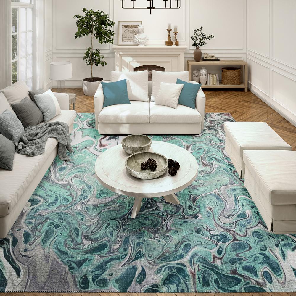 Karina Mint Modern Abstract 3' x 5' Area Rug Mint AKC39