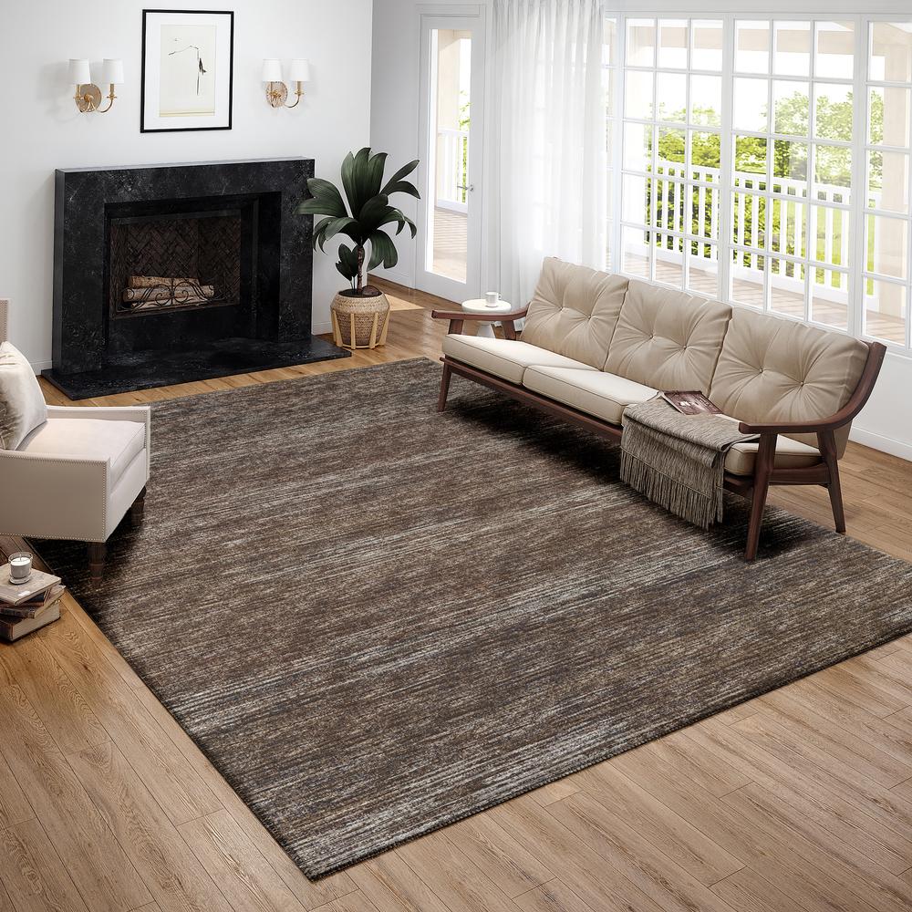 Marston Brown Transitional Striped 3' x 5' Area Rug Brown AMA31