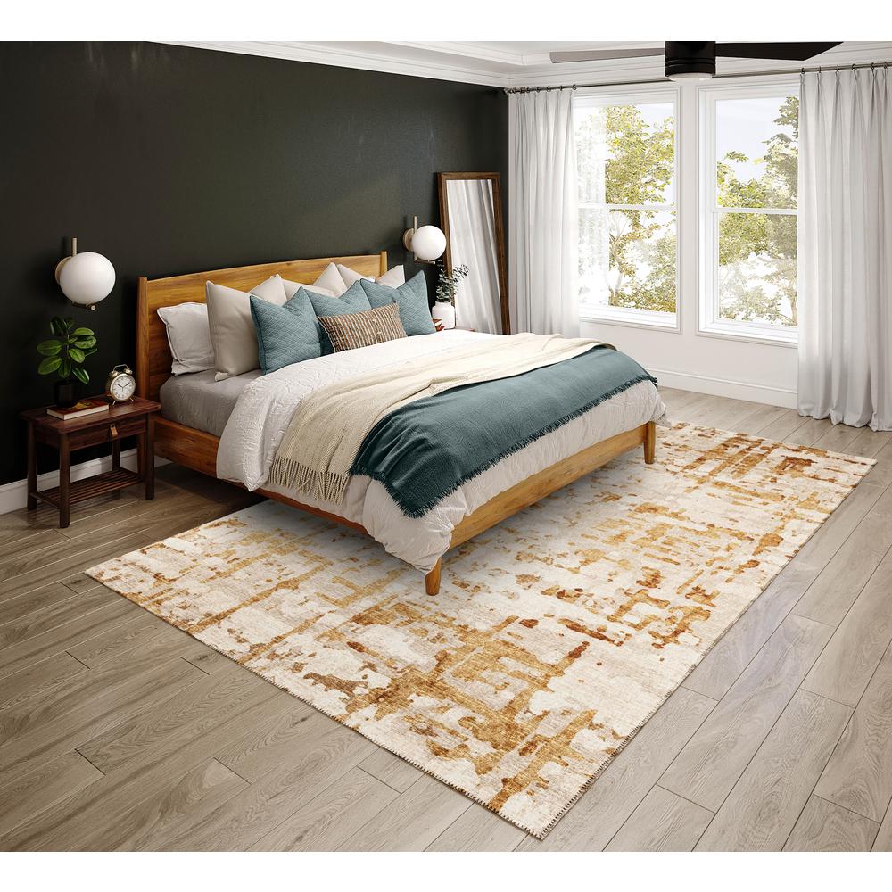 Bravado Caramel Contemporary Abstract 3' x 5' Area Rug Caramel ABV35