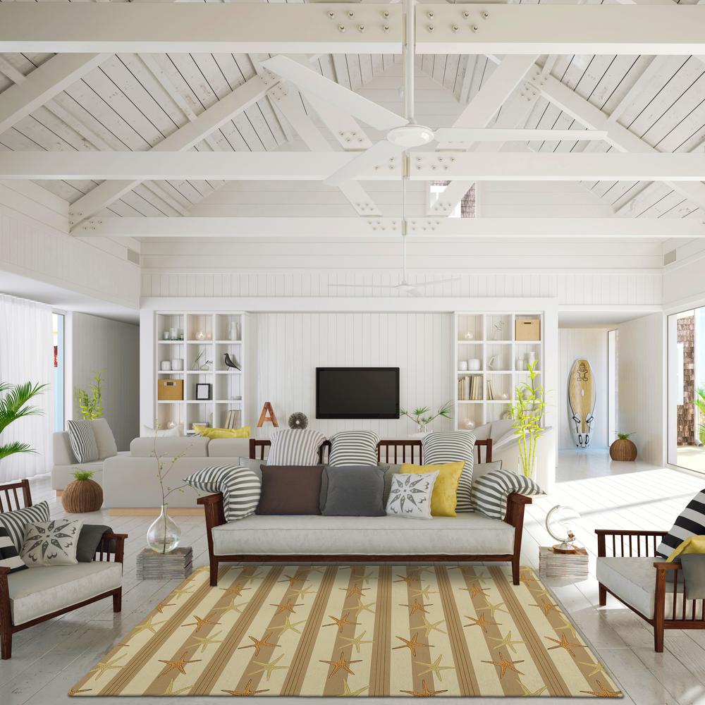 Indoor/Outdoor Surfside ASR42 Tan Washable 5' x 7'6" Rug