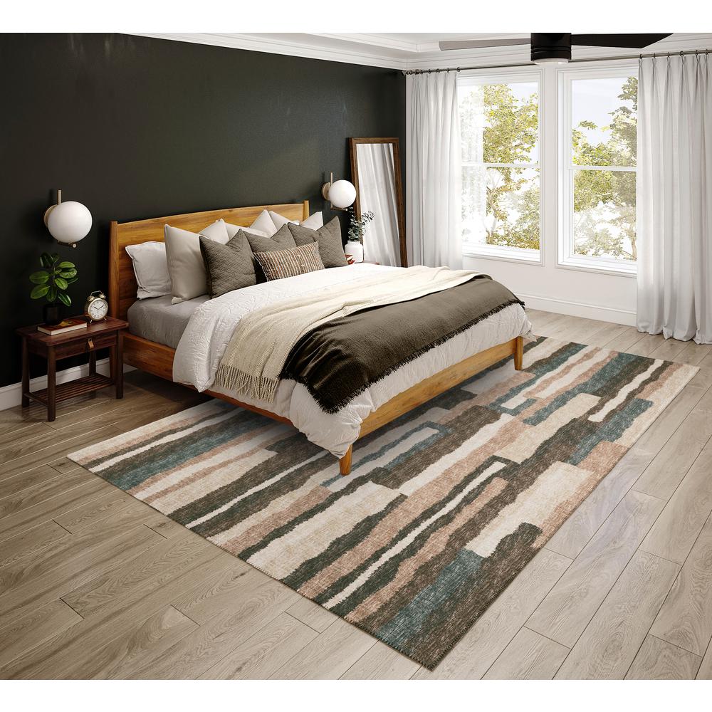 Bravado Earth Contemporary Striped 3' x 5' Area Rug Earth ABV37