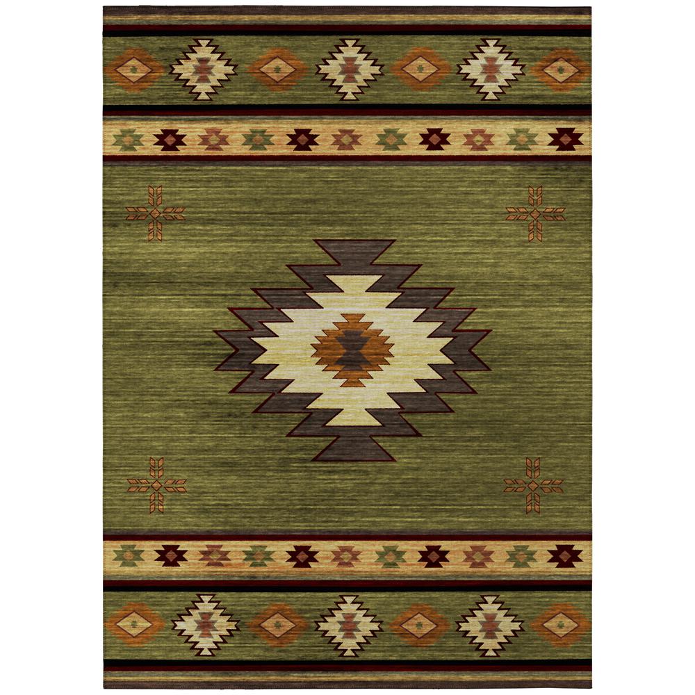 Indoor/Outdoor Sonora ASO34 Green Washable 5' x 7'6" Rug