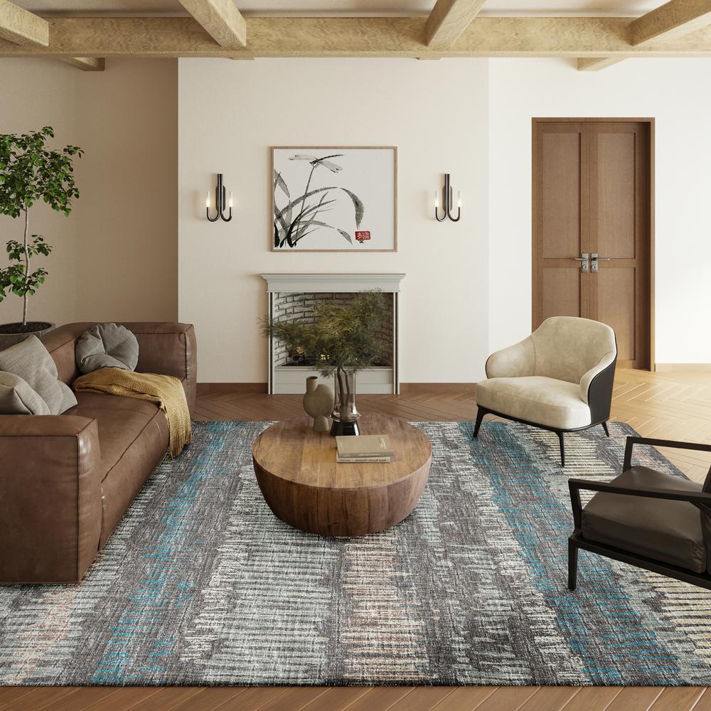 Rylee Gray Transitional Striped 3' x 5' Area Rug Gray ARY34