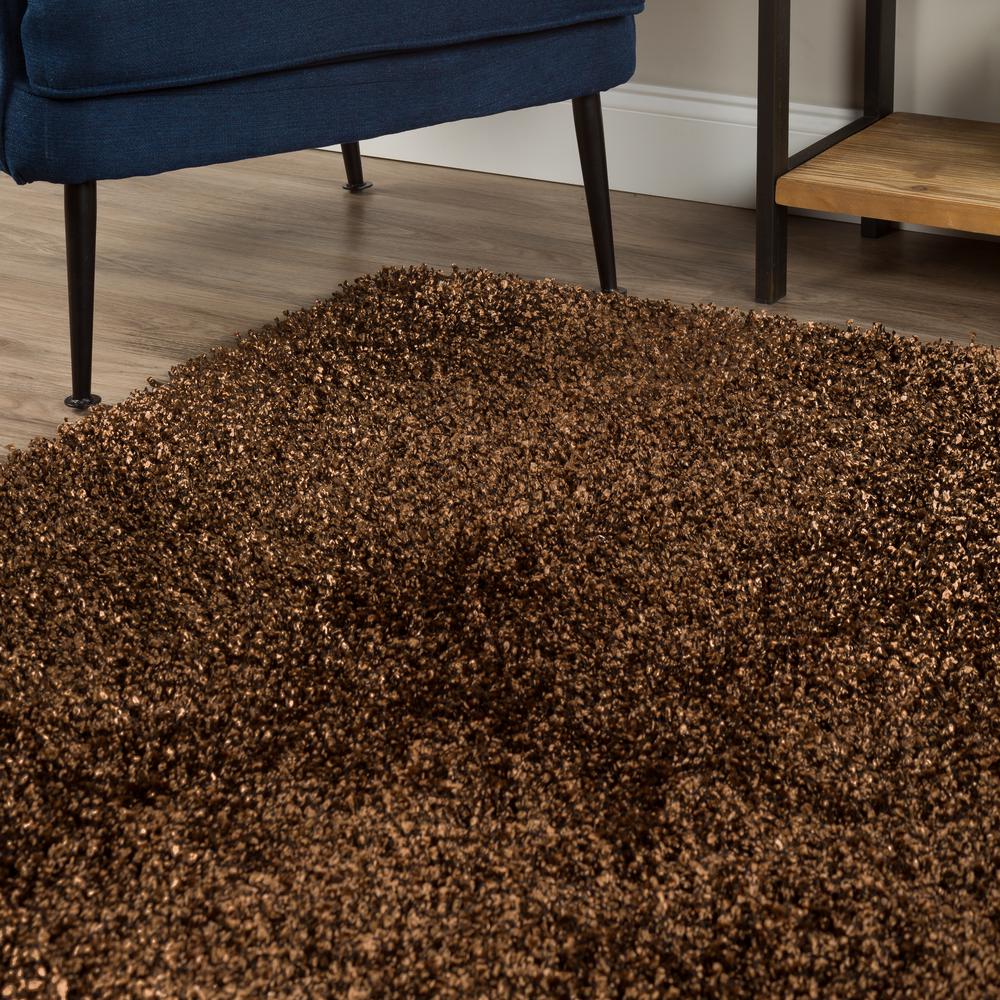 Addison Sommer Solid Brown Balloon Shag2’3" x 7'6"  Runner Rug