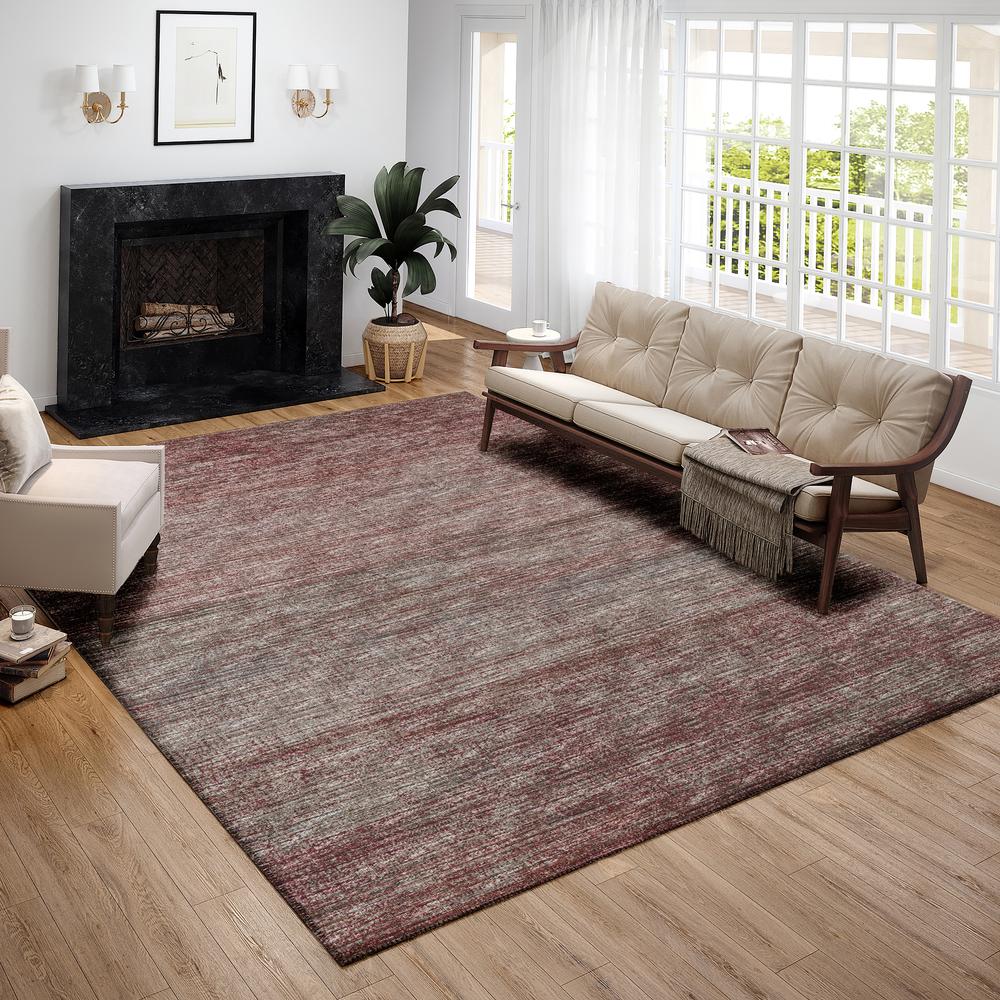 Marston Burgundy Transitional Striped 5' x 7'6" Area Rug Burgundy AMA31
