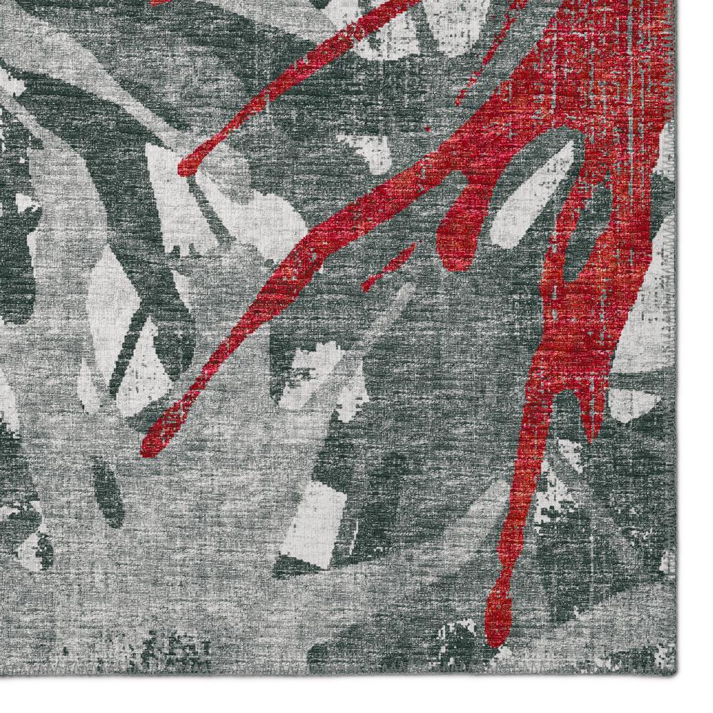 Bravado Red Contemporary Color Splash 9' x 12' Area Rug Red ABV36