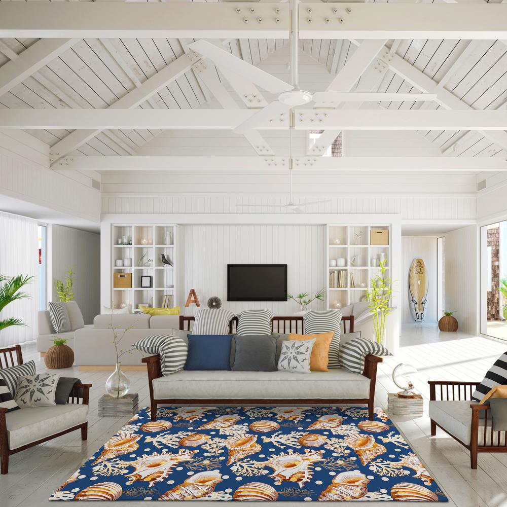 Indoor/Outdoor Surfside ASR36 Blue Washable 8' x 10' Rug