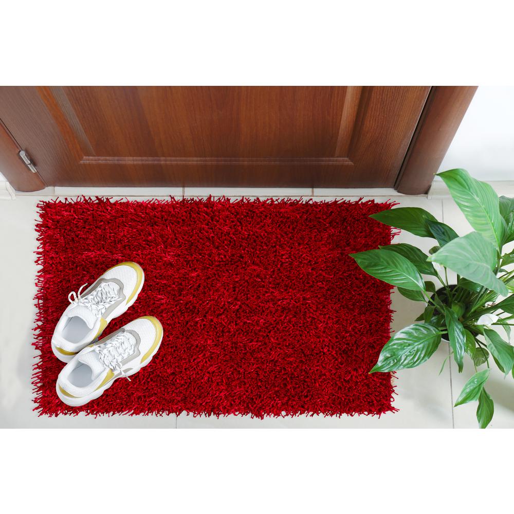 Addison Ojai Solid Shag Ruby 2' x 3' Accent Rug