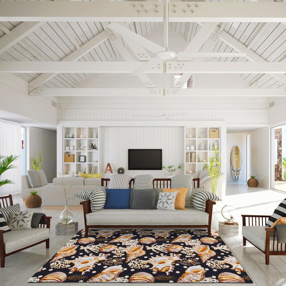 Indoor/Outdoor Surfside ASR36 Midnight Washable 9' x 12' Rug