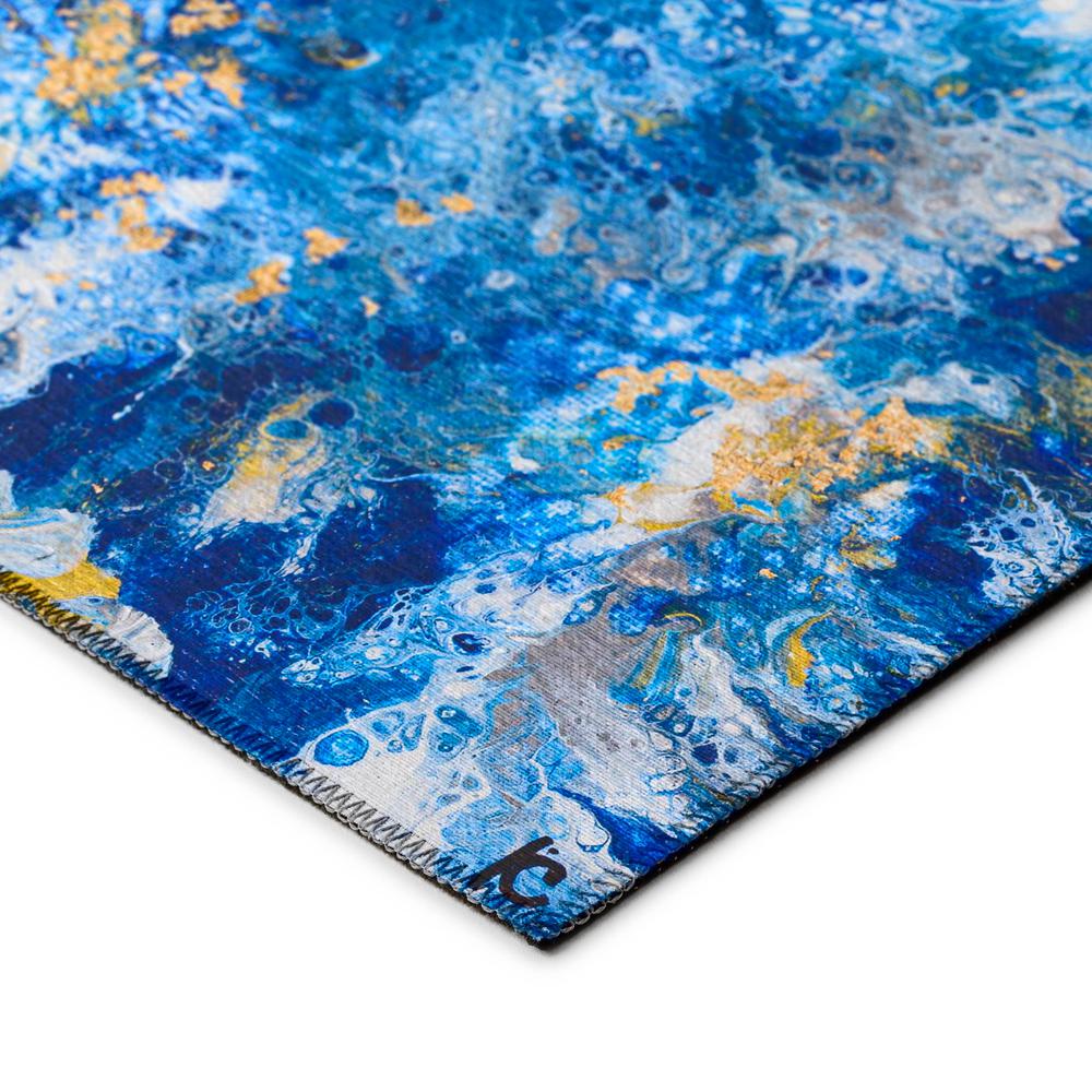 Karina Blue Modern Abstract 3' x 5' Area Rug Blue AKC47