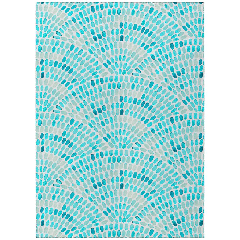 Indoor/Outdoor Surfside ASR37 Aqua Washable 9' x 12' Rug