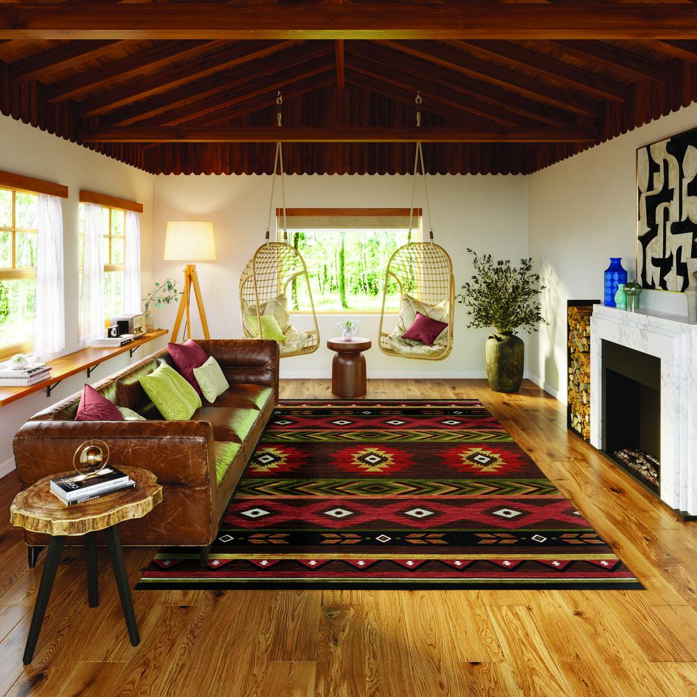 Indoor/Outdoor Sonora ASO33 Brown Washable 9' x 12' Rug