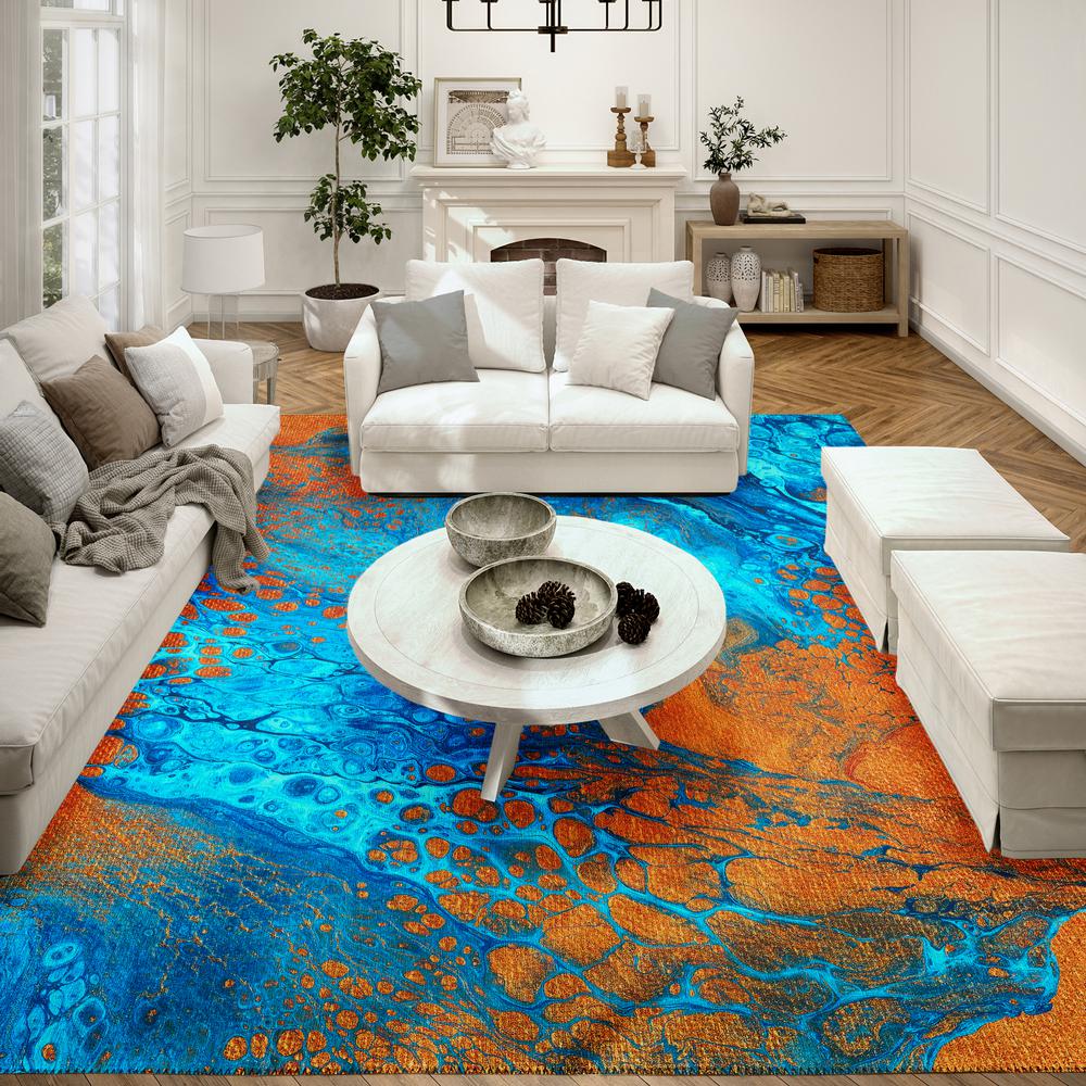 Karina Cobalt Modern Abstract 8' x 10' Area Rug Cobalt AKC38