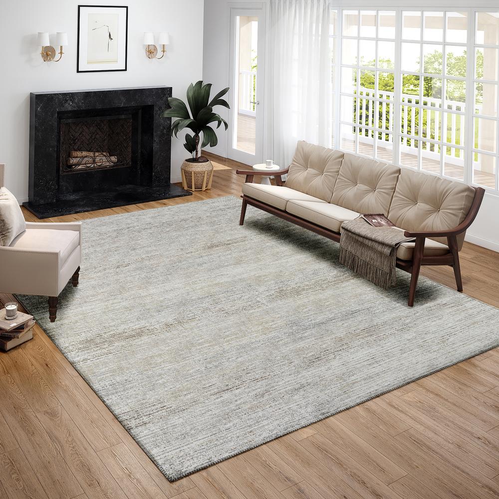 Marston Beige Transitional Striped 8' x 10' Area Rug Beige AMA31