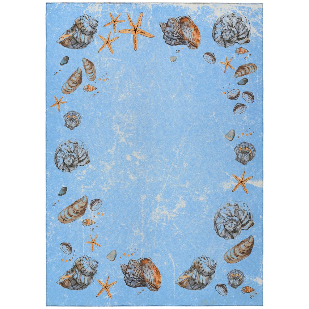 Indoor/Outdoor Surfside ASR39 Blue Washable 9' x 12' Rug