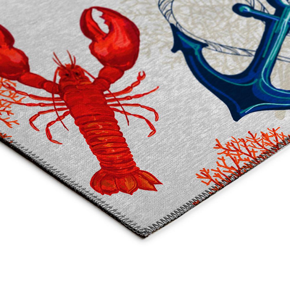 Indoor/Outdoor Harpswell AHP34 Red Washable 5' x 7'6" Rug