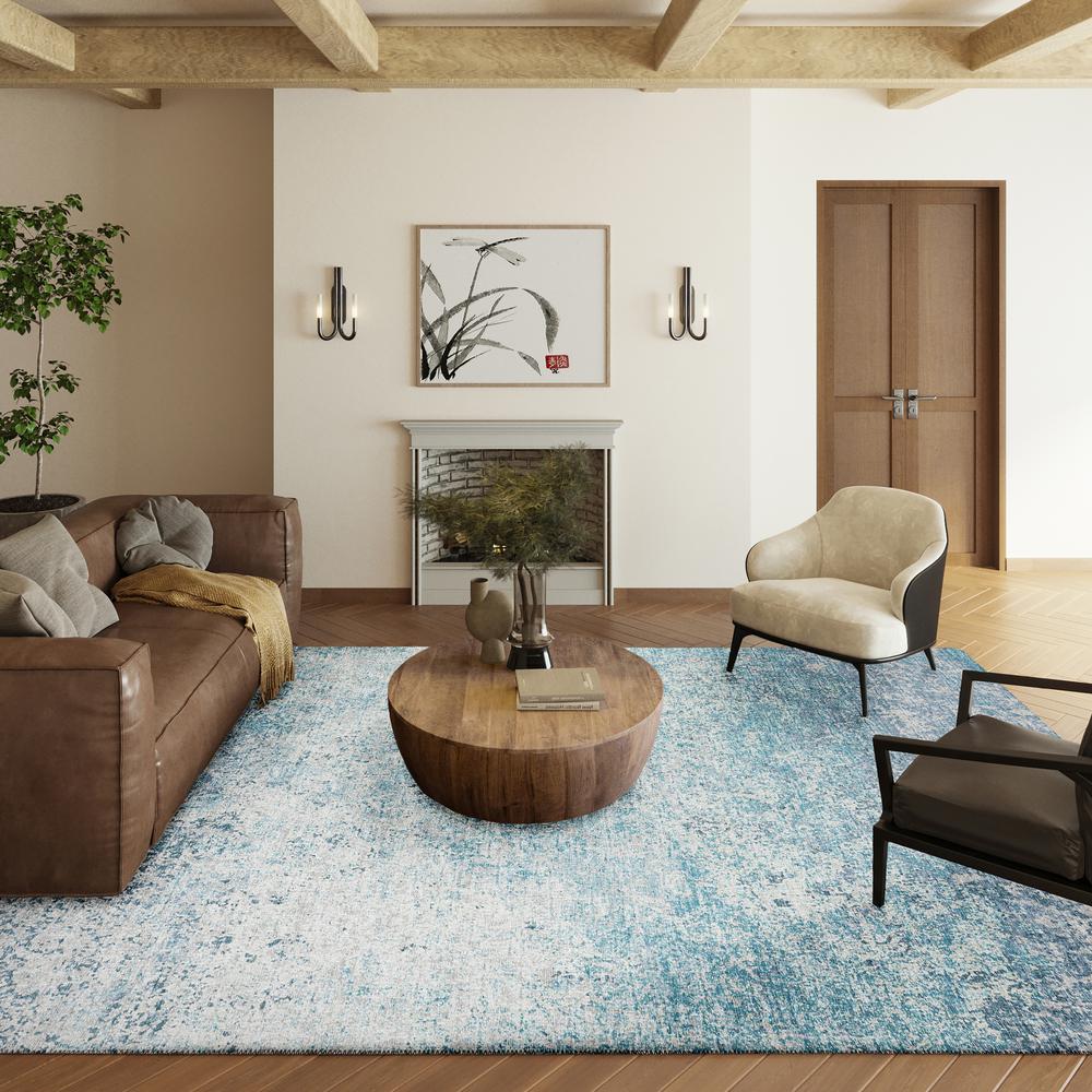 Rylee Blue Transitional Abstract 8' x 10' Area Rug Blue ARY33