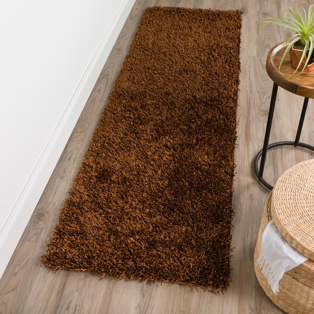 Addison Ojai Solid Shag Brown 2’3" x 7'6" Runner Rug