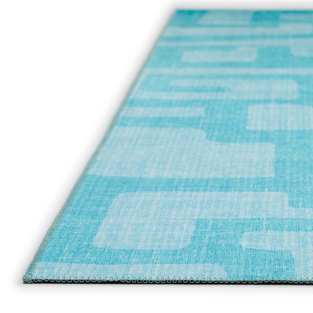 Yuma Turquoise Contemporary Geometric 5' x 7'6" Area Rug Turquoise AYU34