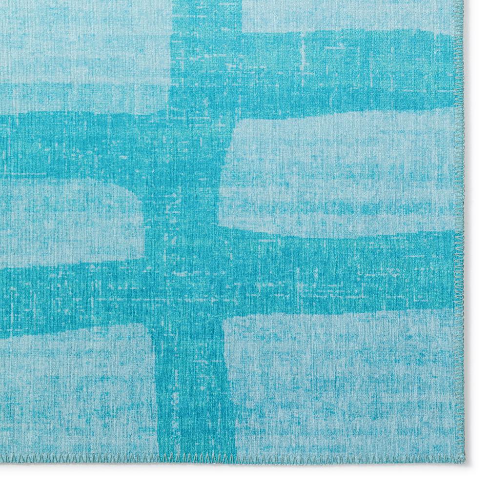 Yuma Turquoise Contemporary Geometric 5' x 7'6" Area Rug Turquoise AYU34