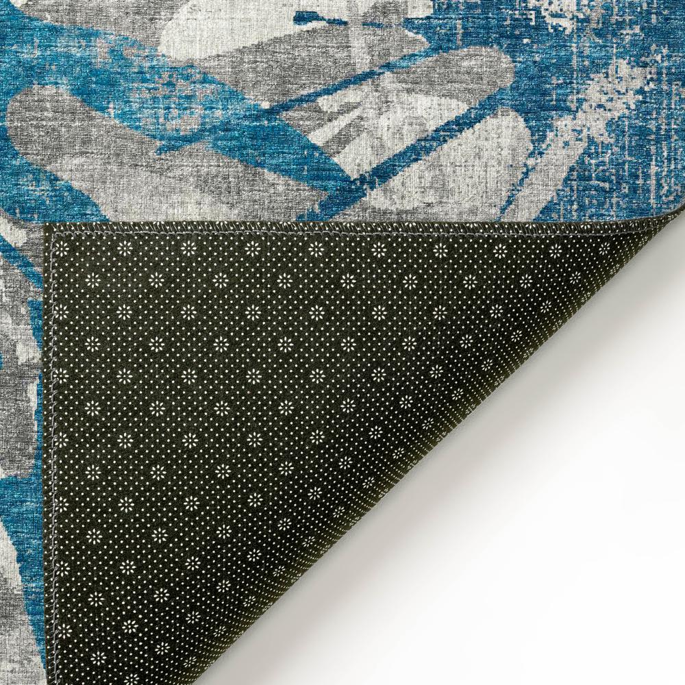 Bravado Blue Contemporary Color Splash 5' x 7'6" Area Rug Blue ABV36