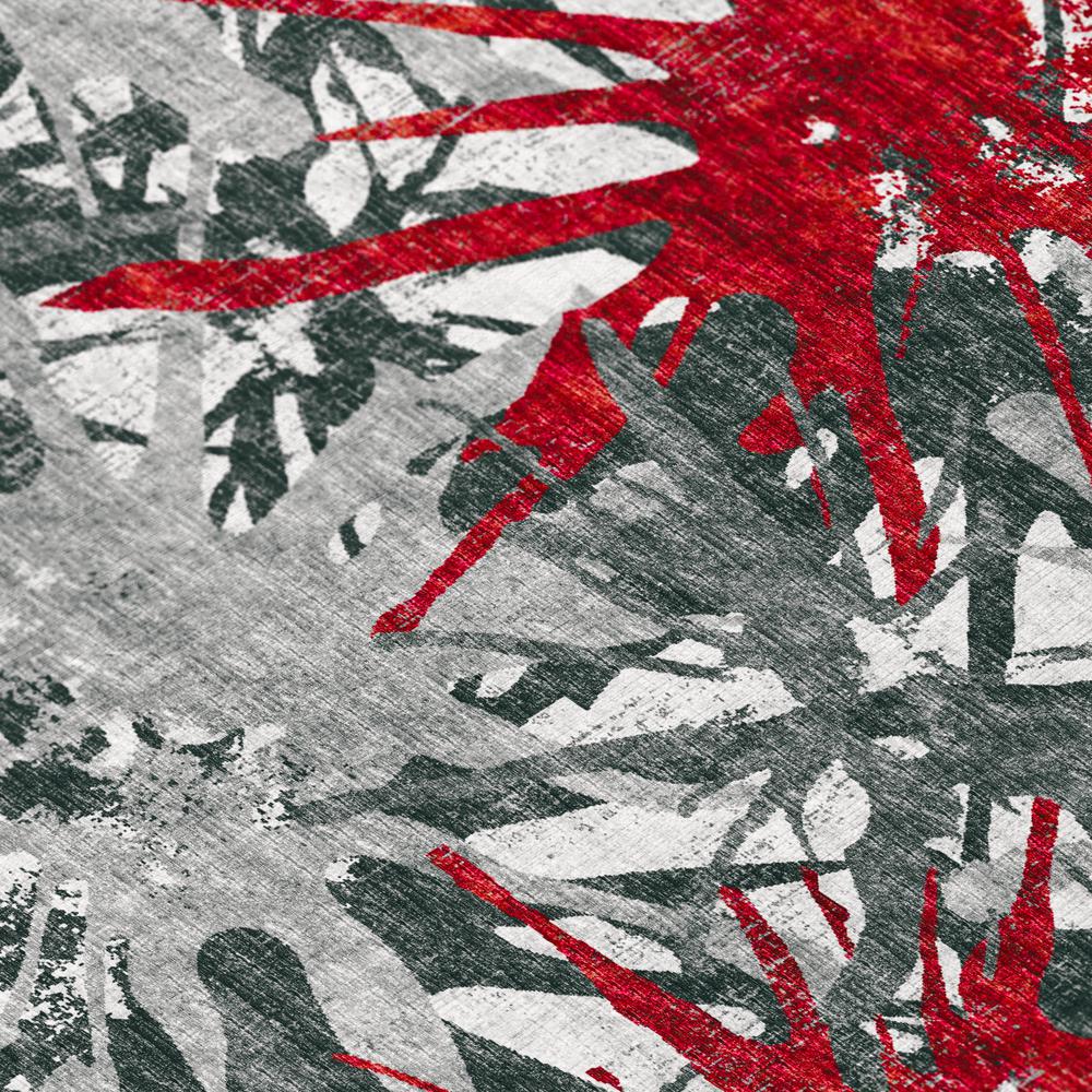 Bravado Red Contemporary Color Splash 8' x 8' Area Rug Red ABV36